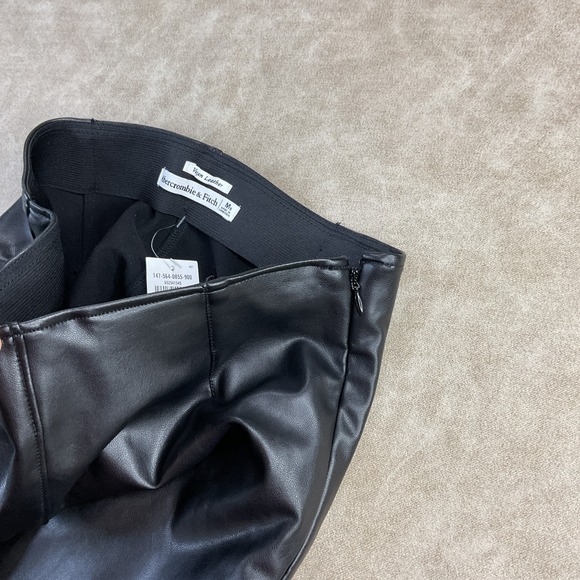 Abercrombie & Fitch Pants Vegan Leather Skinny High Rise Faux Women Sz M Short - Picture 4 of 8